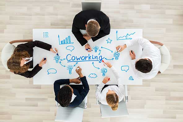 About Us Feature Business team coworking together to solve problem.
